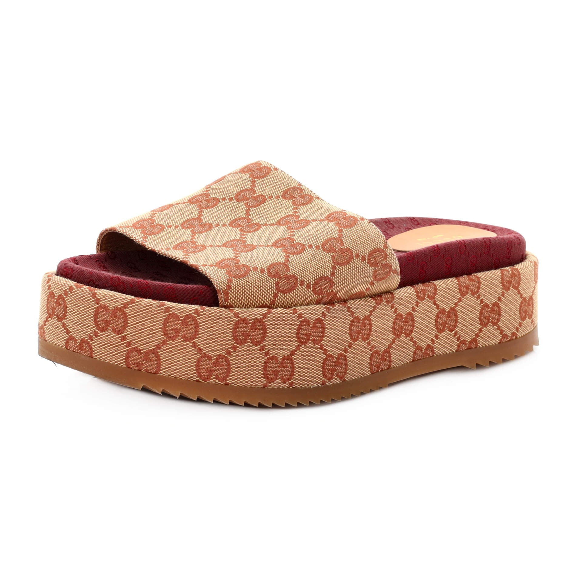 Women's Angelina Platform Slide Sandals GG Canvas