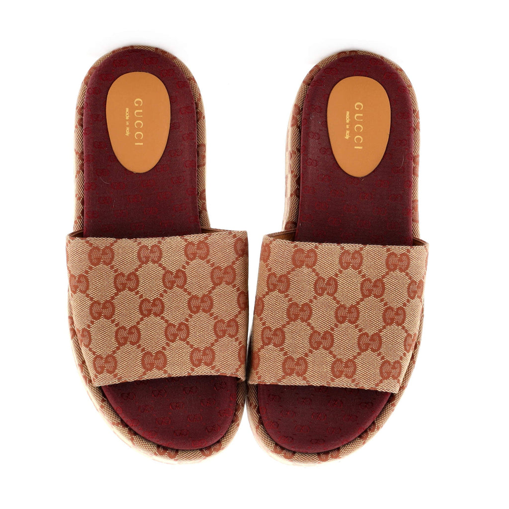 Women's Angelina Platform Slide Sandals GG Canvas