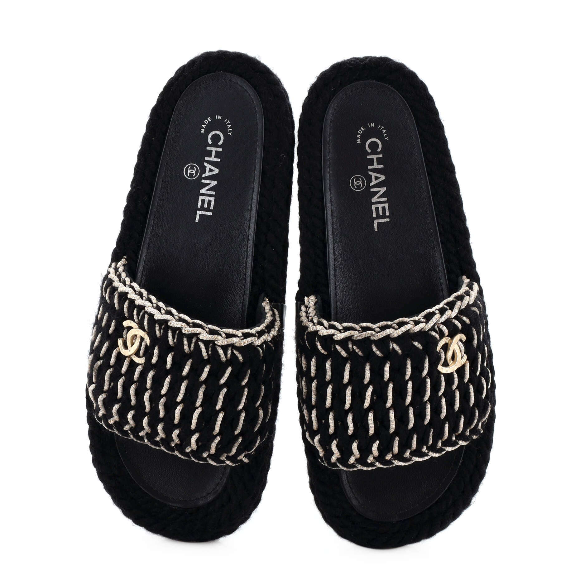Women's CC Slide Sandals Braided Knit