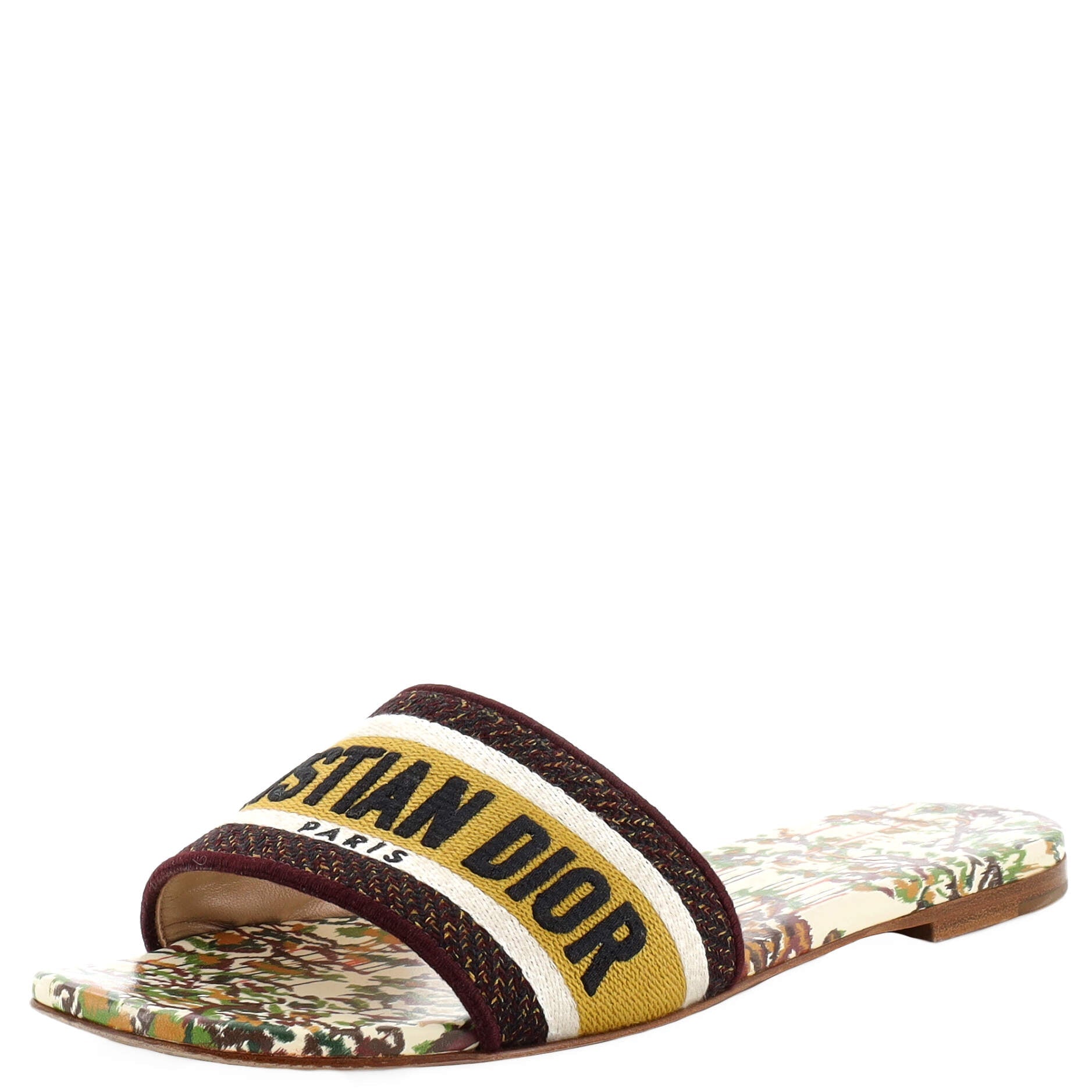 Women's Dway Flat Sandals Embroidered Canvas