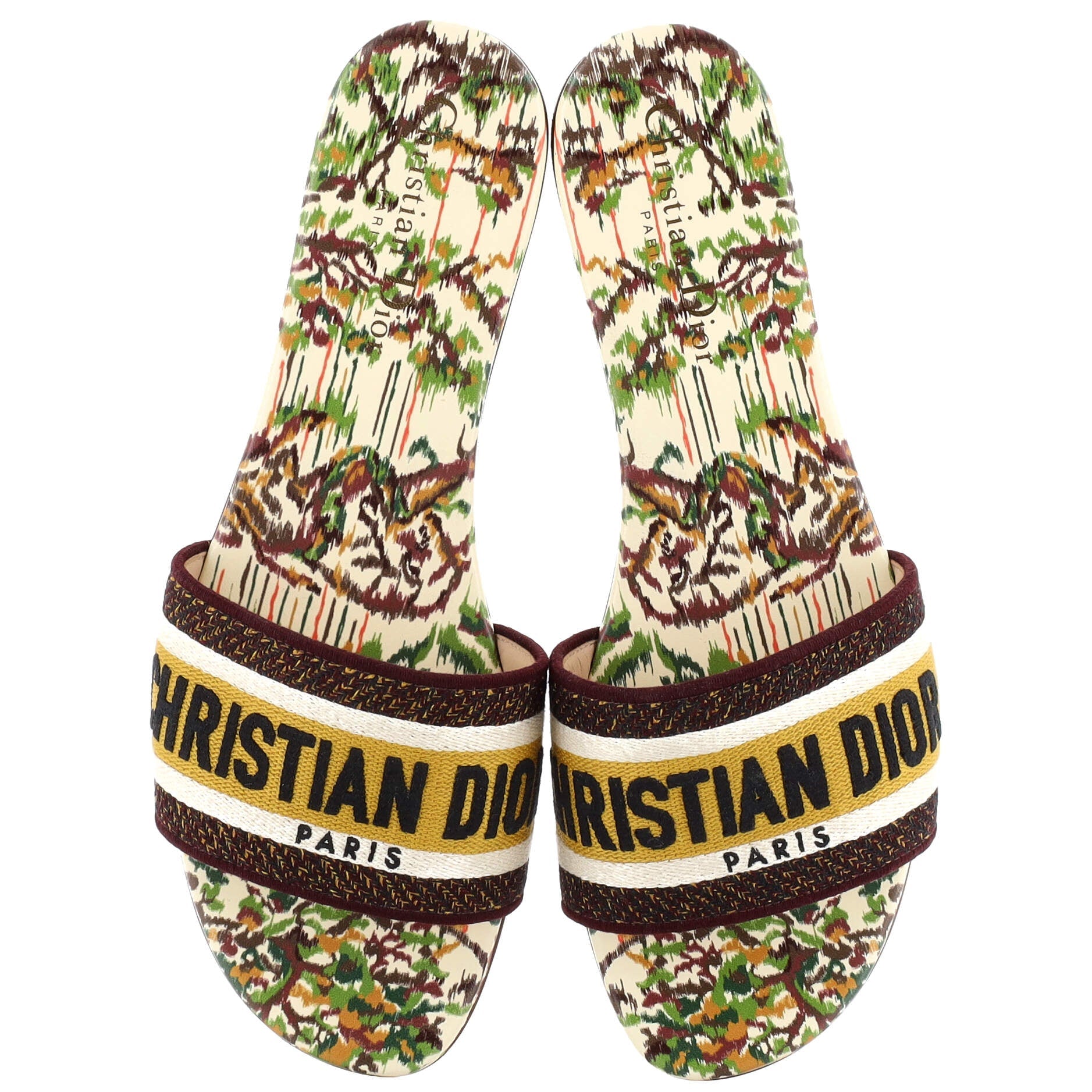 Women's Dway Flat Sandals Embroidered Canvas
