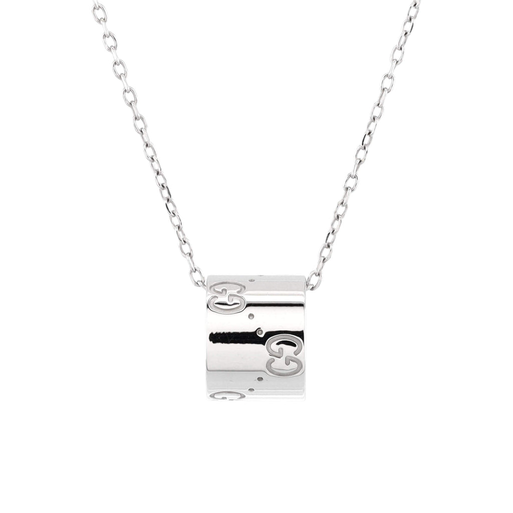Icon Twirl Pendant Necklace 18K White Gold