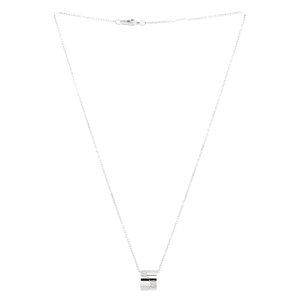 Icon Twirl Pendant Necklace 18K White Gold