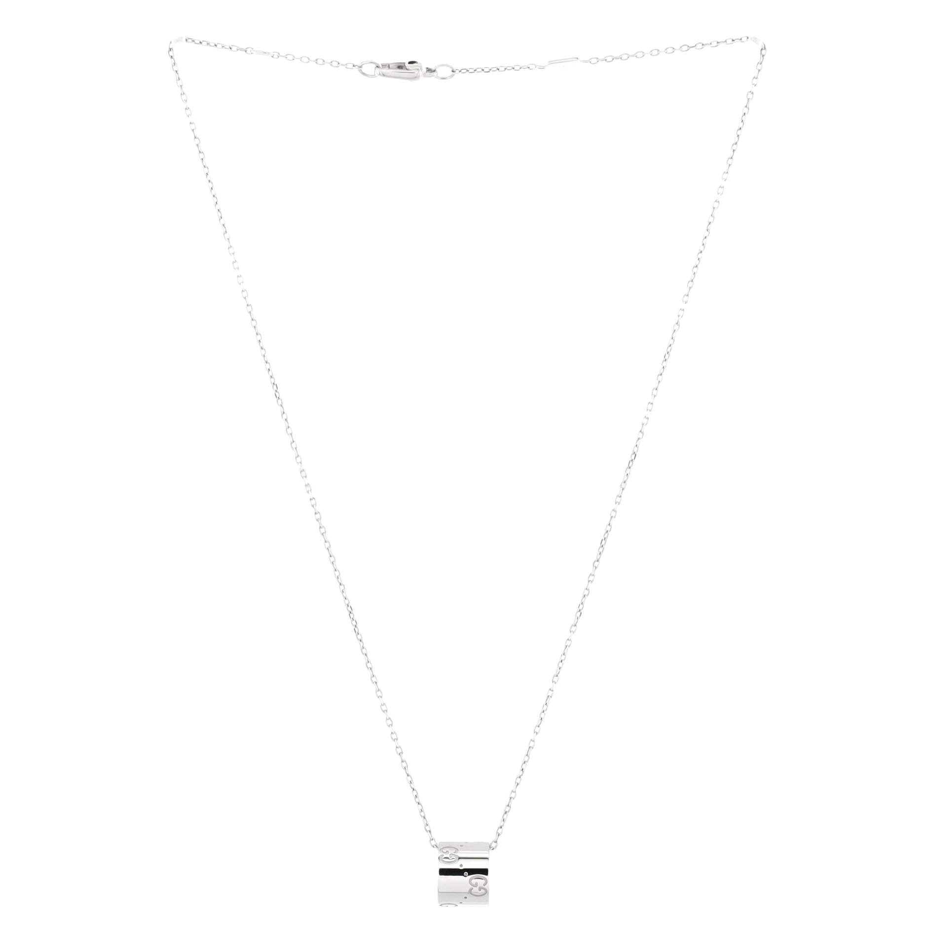 Icon Twirl Pendant Necklace 18K White Gold