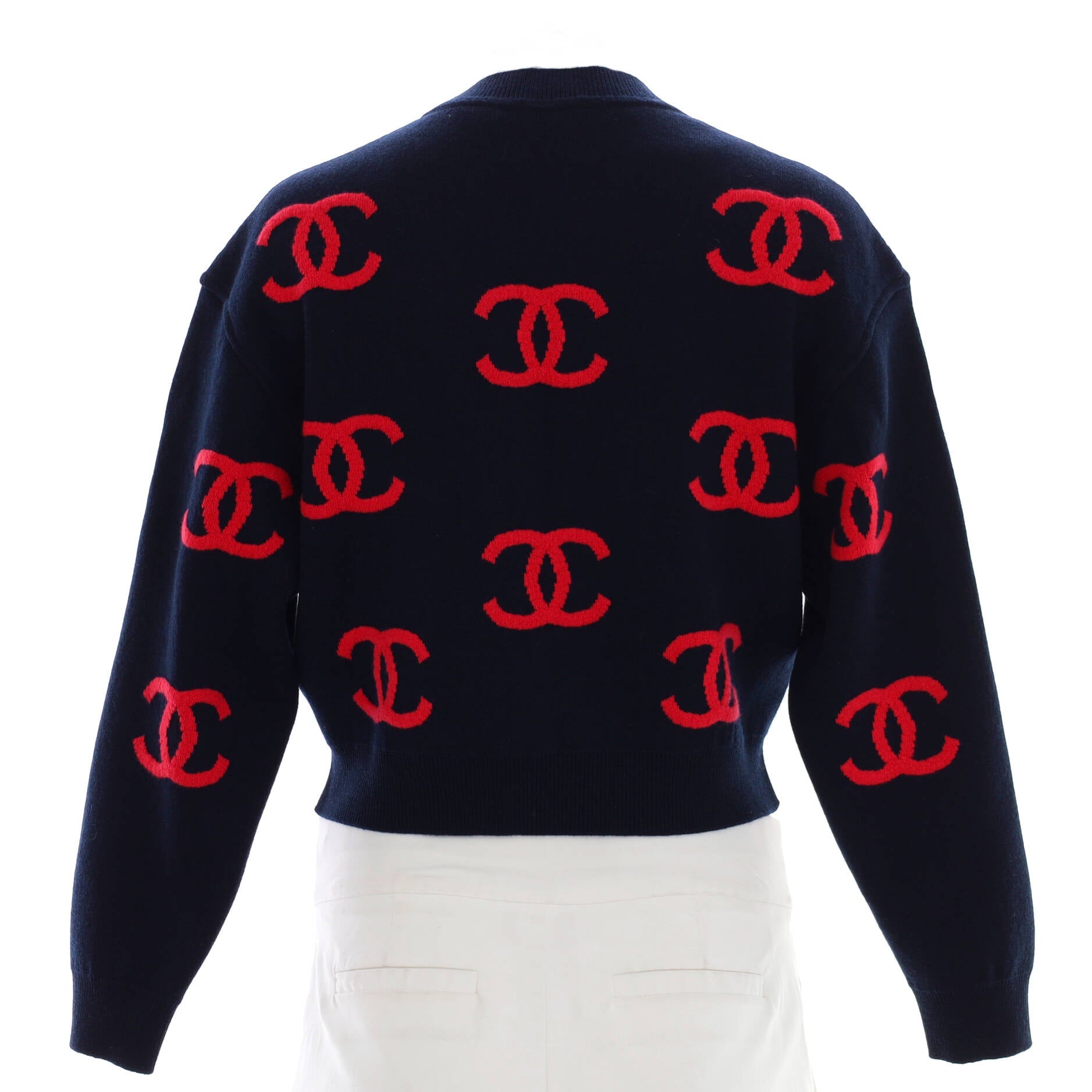 Women's All Over CC Crewneck Sweater Cashmere Blend