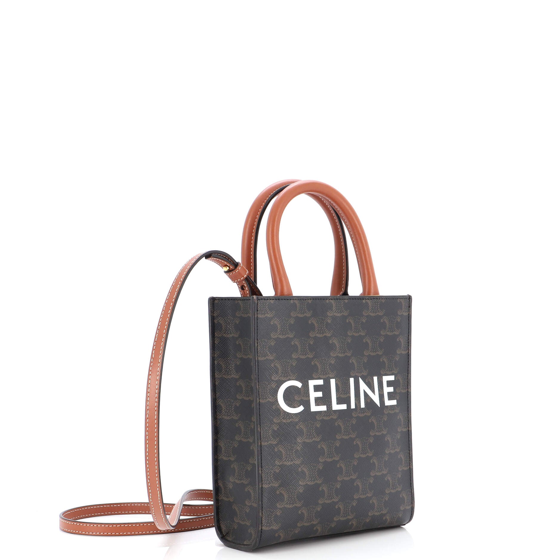 Vertical Cabas Tote Triomphe Coated Canvas Mini