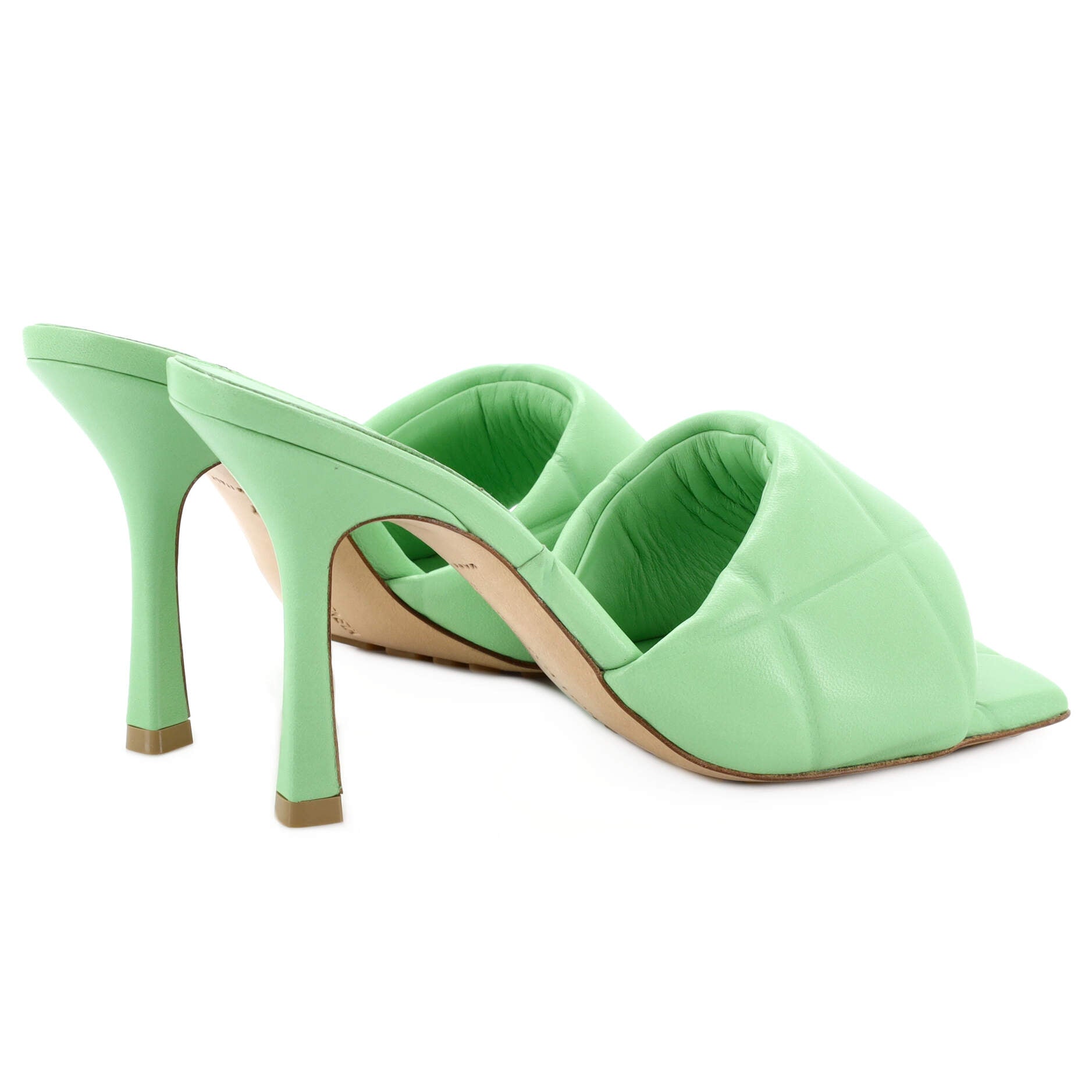 Women's Lido Heeled Sandals Quilted Embossed Leather