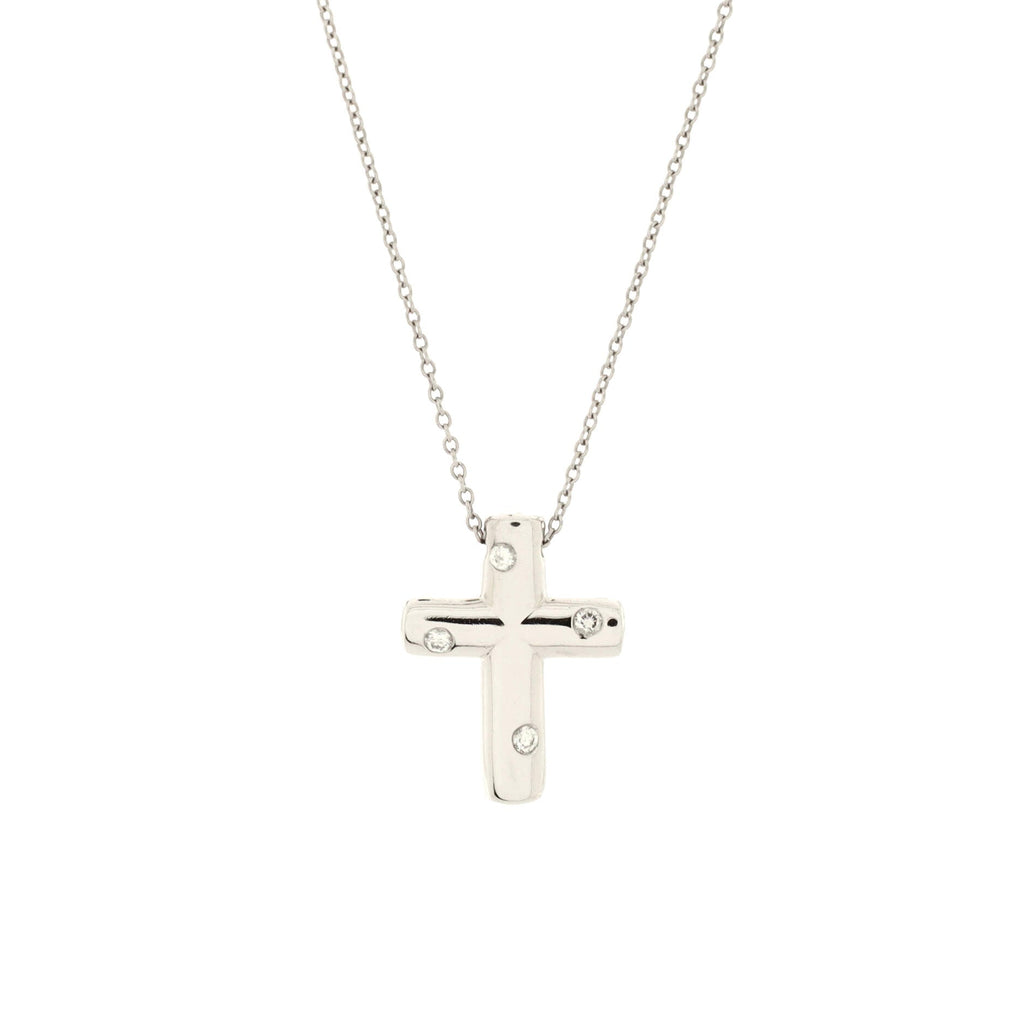 Etoile Cross Pendant Necklace Platinum with Diamonds
