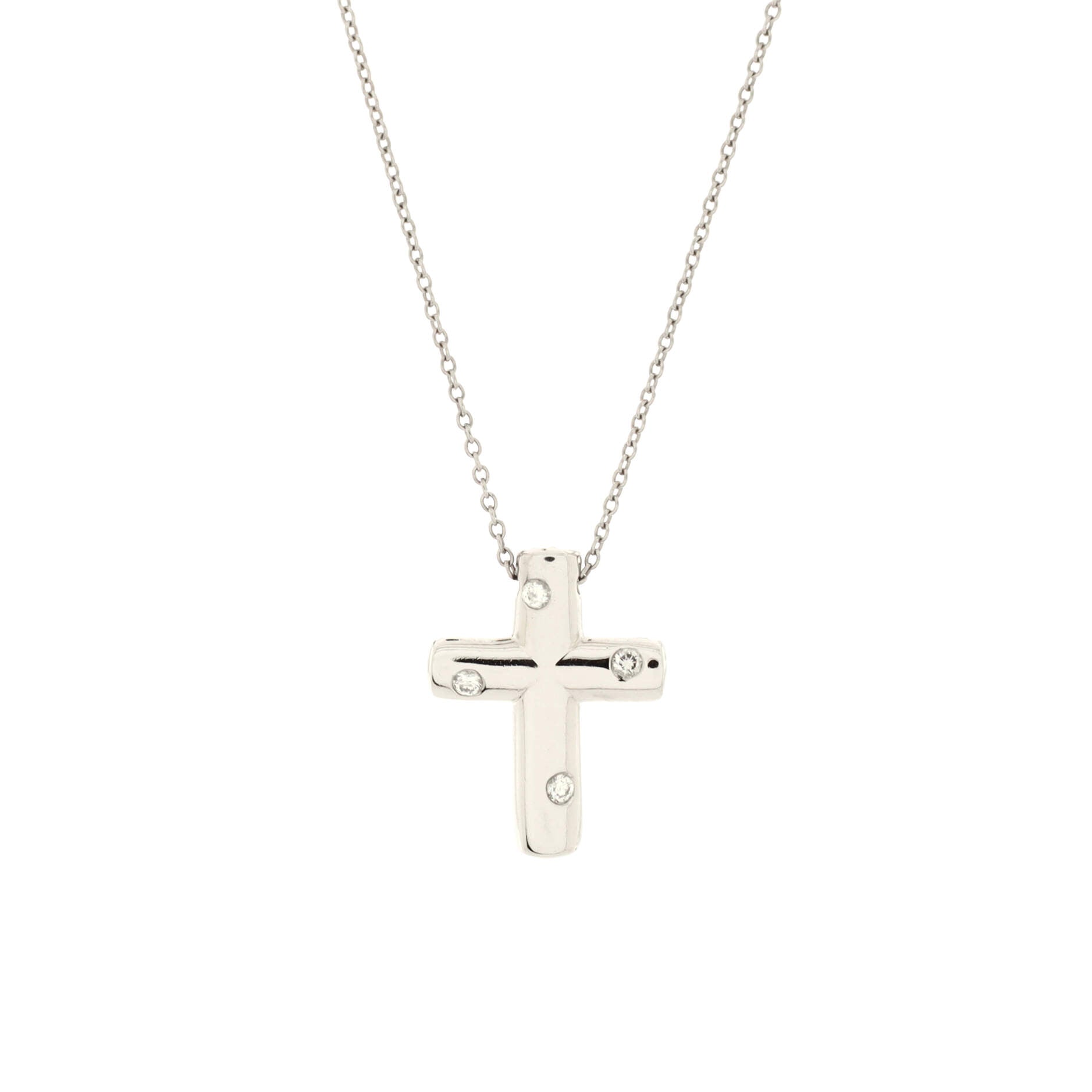 Etoile Cross Pendant Necklace Platinum with Diamonds