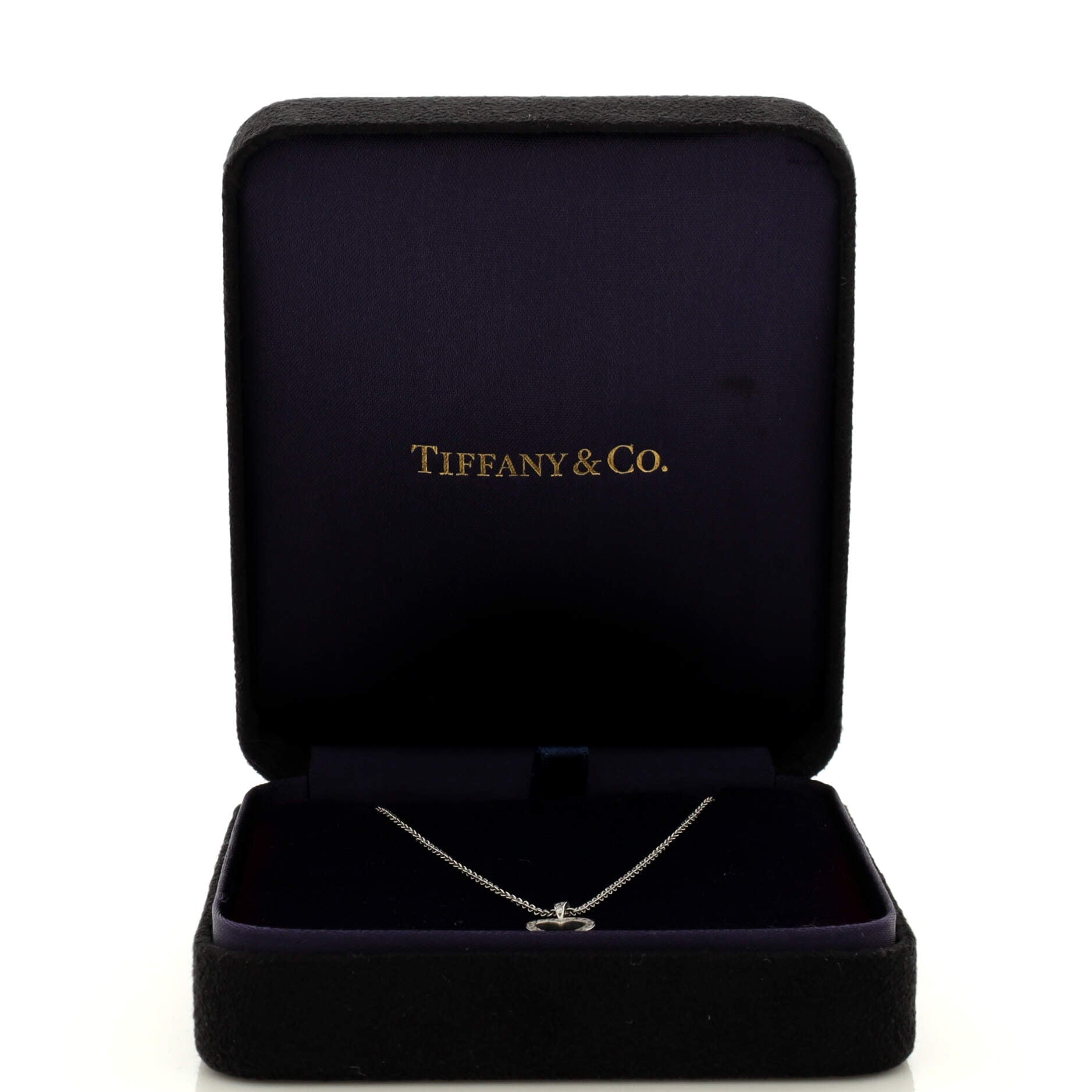 Metro Heart Pendant Necklace Platinum and Diamonds