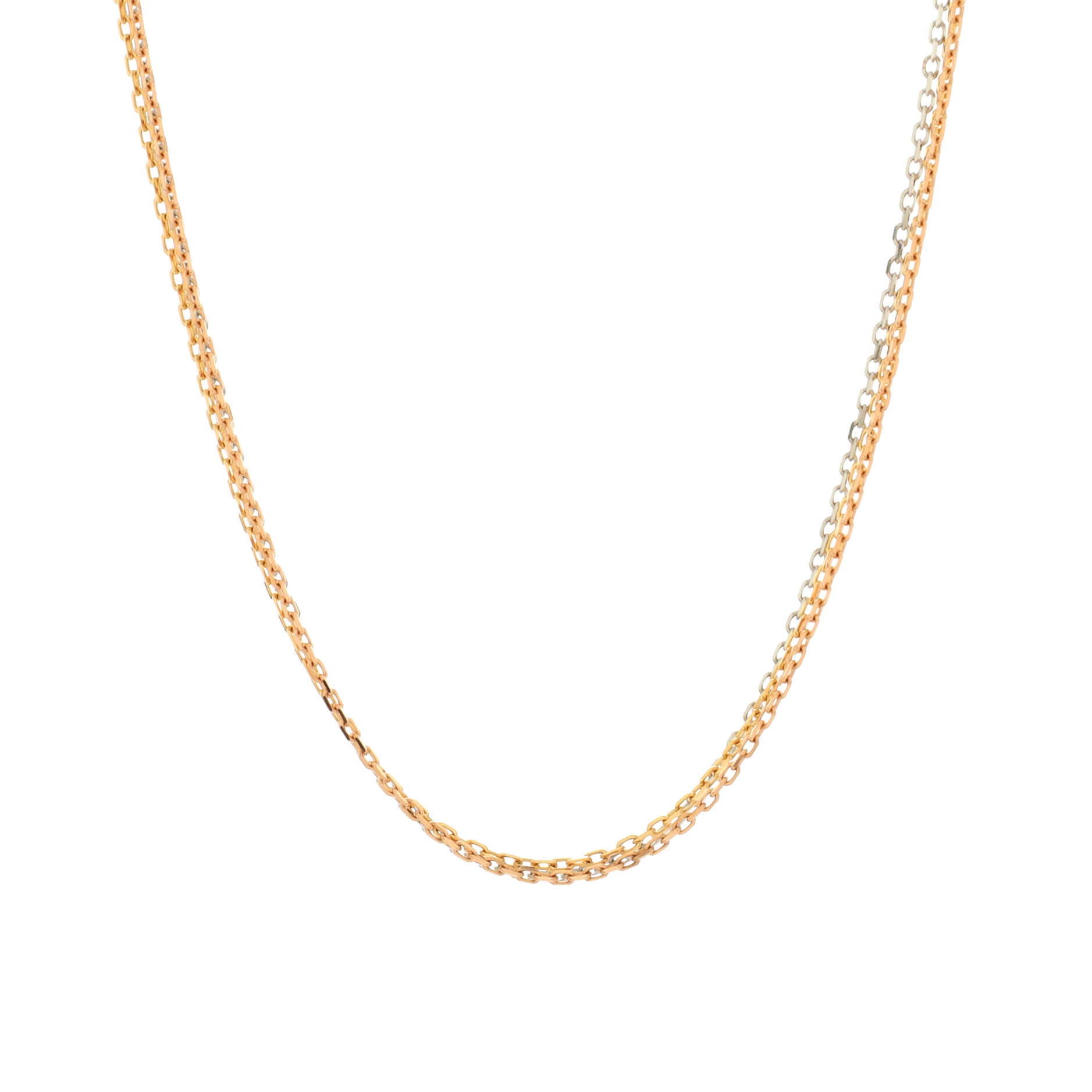 Trinity Chain Necklace 18K Tricolor Gold