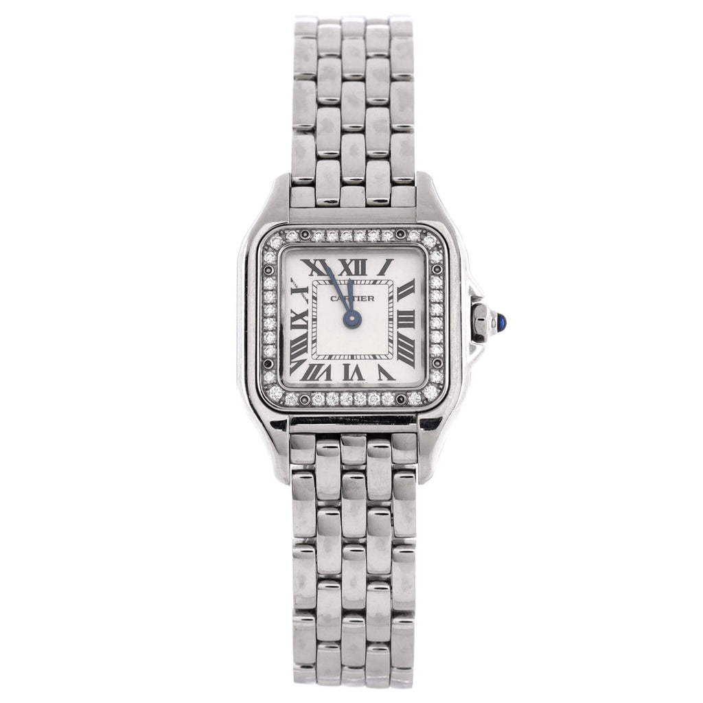 Panthere de Cartier Quartz Watch Stainless Steel with Diamond Bezel 22