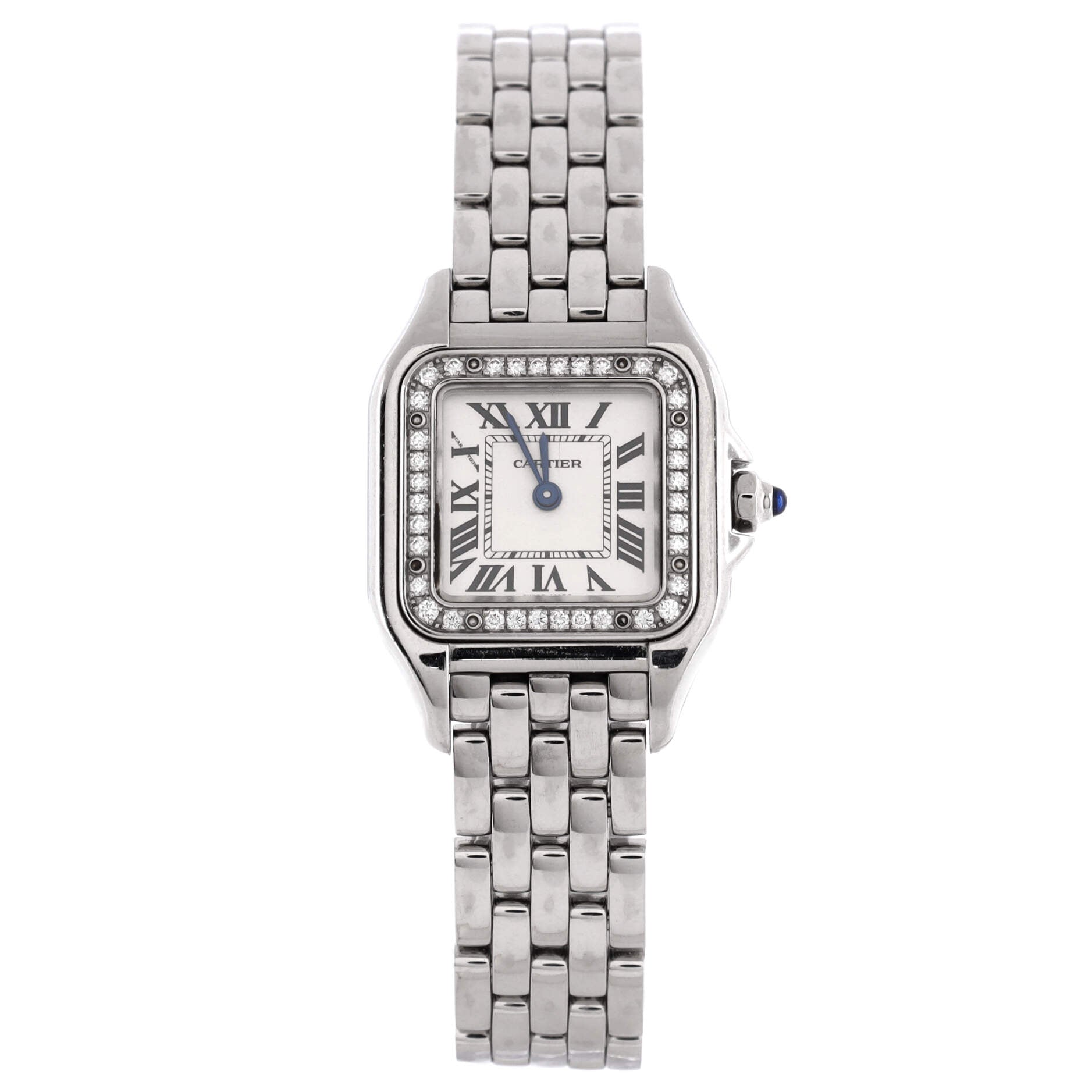 Panthere de Cartier Quartz Watch Stainless Steel with Diamond Bezel 22