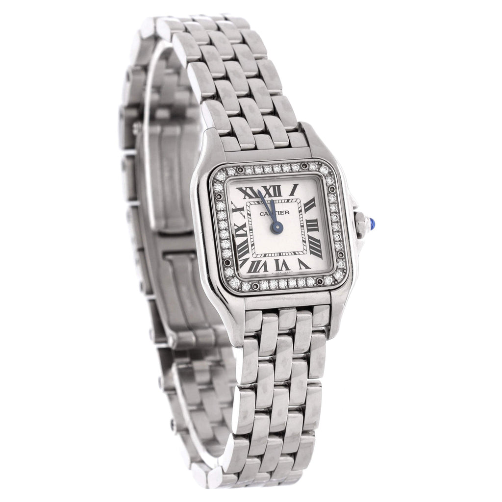 Panthere de Cartier Quartz Watch Stainless Steel with Diamond Bezel 22