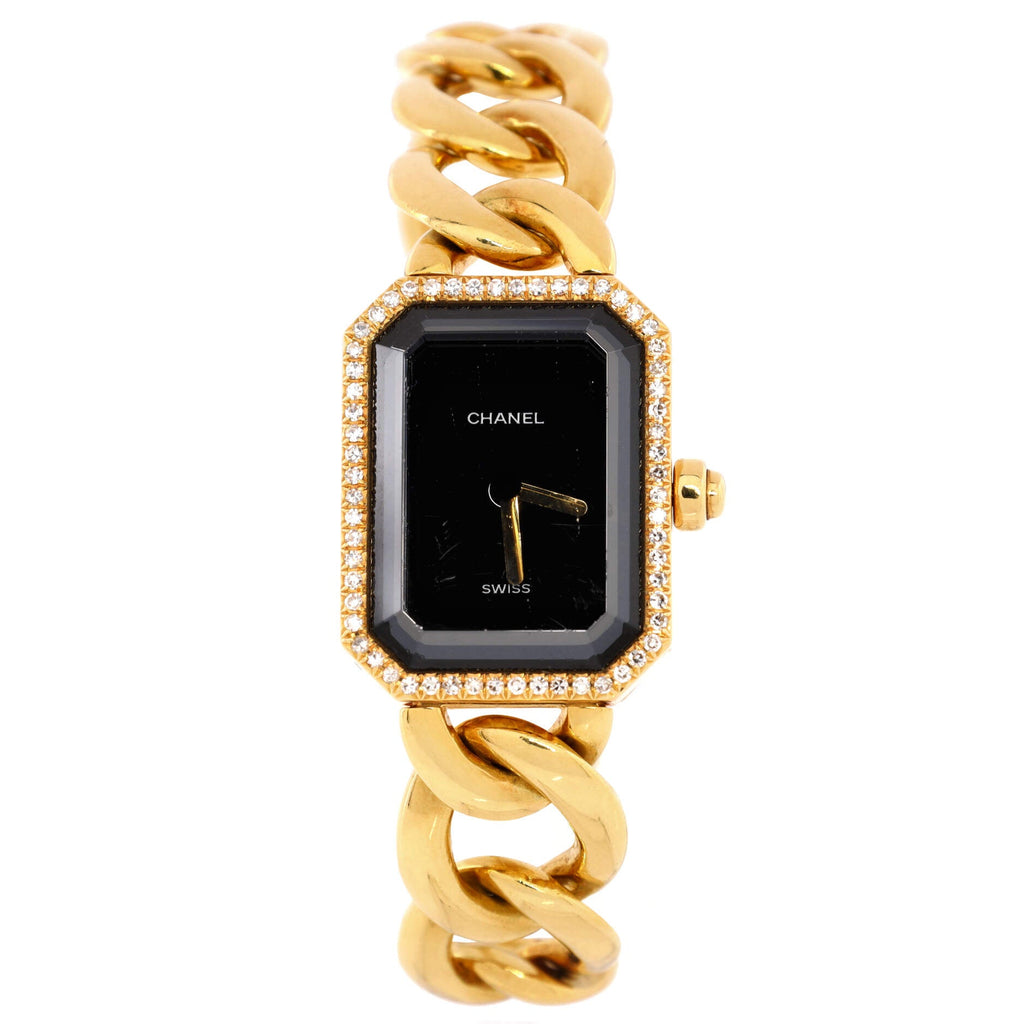 Premiere Chain Quartz Watch Yellow Gold with Diamond Bezel 20