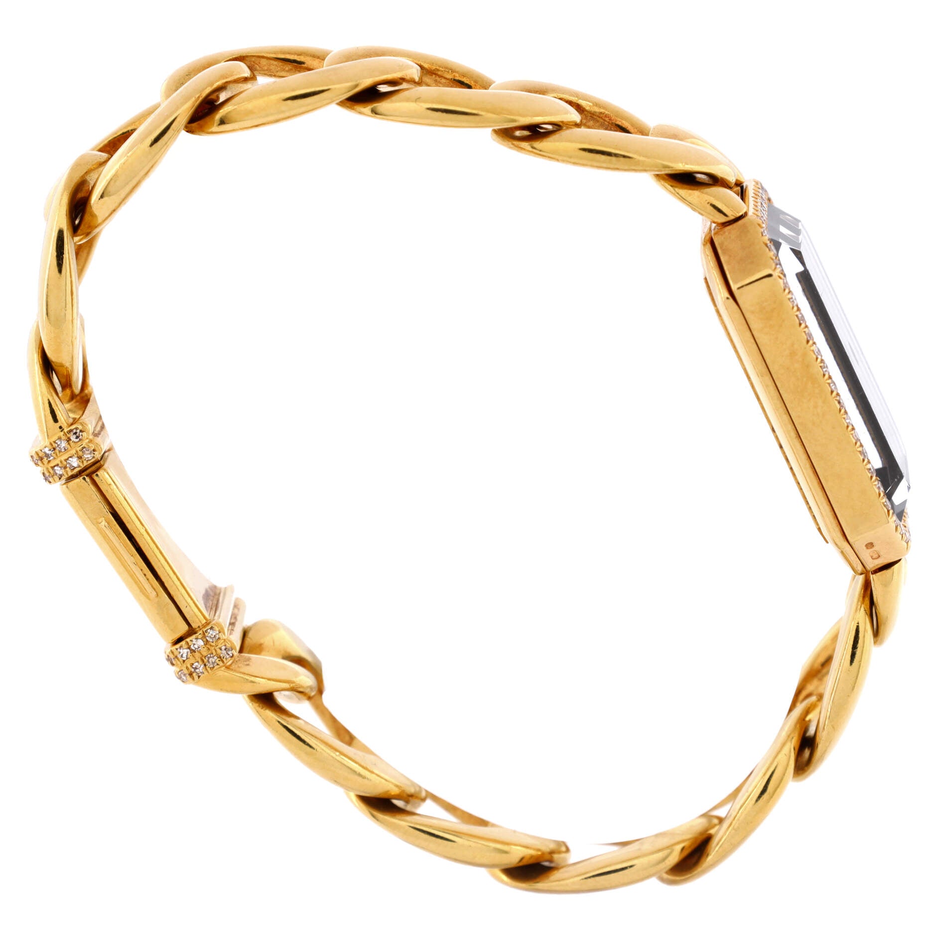 Premiere Chain Quartz Watch Yellow Gold with Diamond Bezel 20