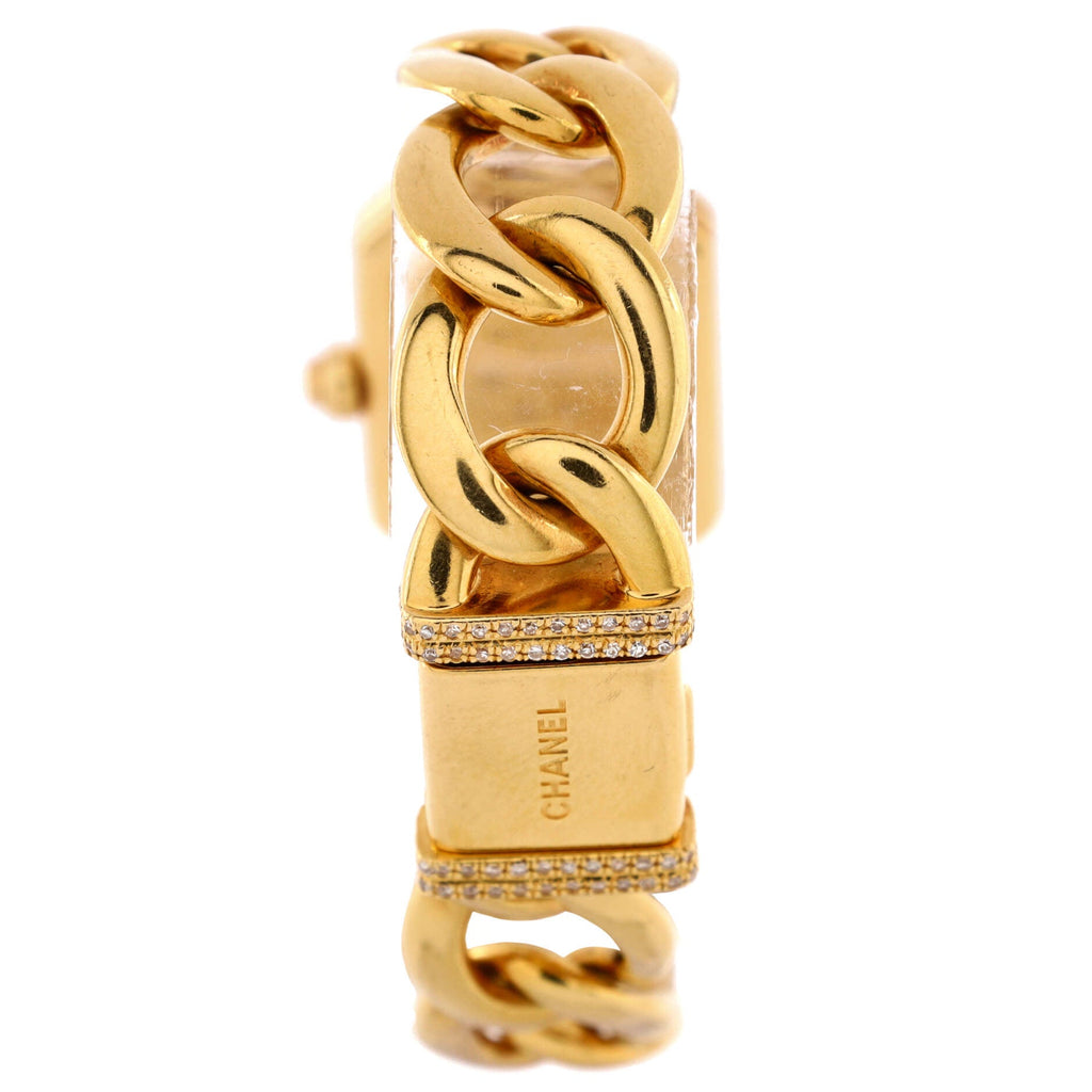 Premiere Chain Quartz Watch Yellow Gold with Diamond Bezel 20