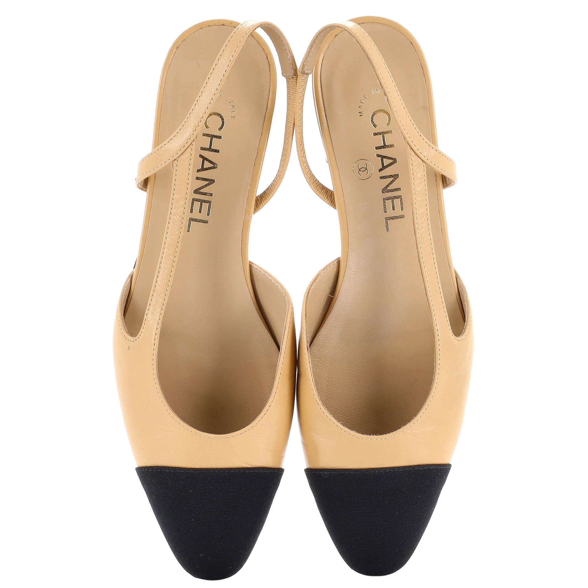 Women's Cap Toe CC Slingback Flats Leather