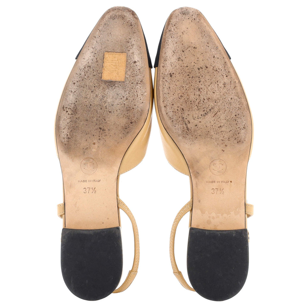 Women's Cap Toe CC Slingback Flats Leather