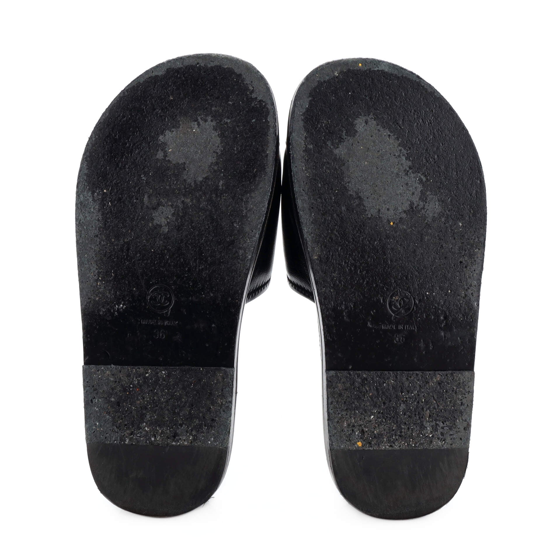 Women's Logo Letters Slide Sandals Leather