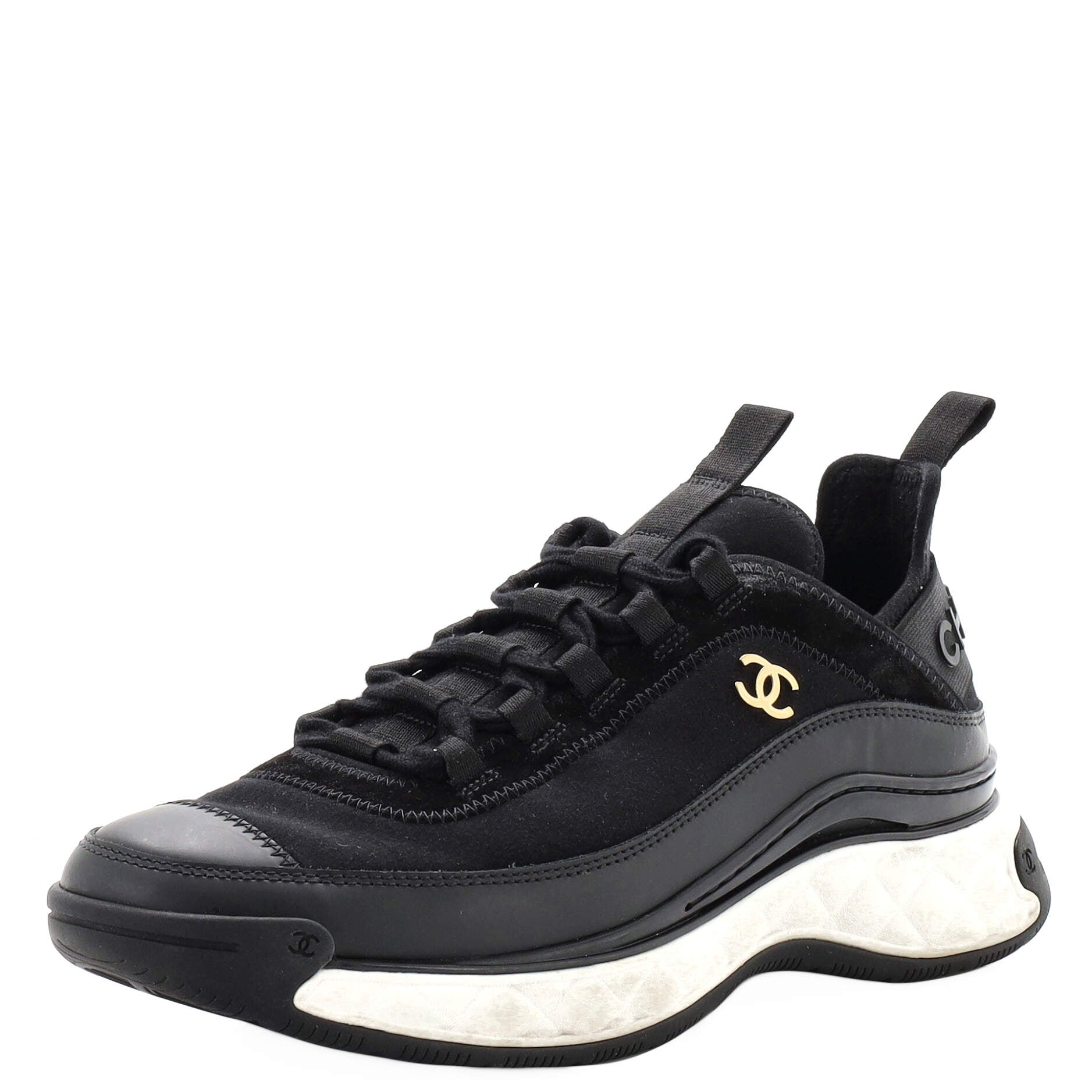 Women's CC Cap Toe Logo Sneakers Suede and Mixed Fibers
