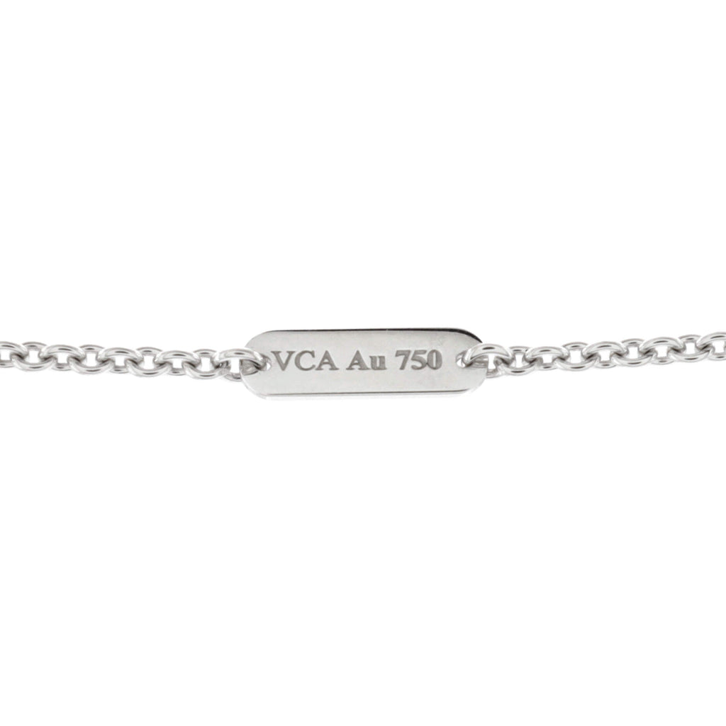 Pure Alhambra Pendant Necklace 18K White Gold with Diamonds