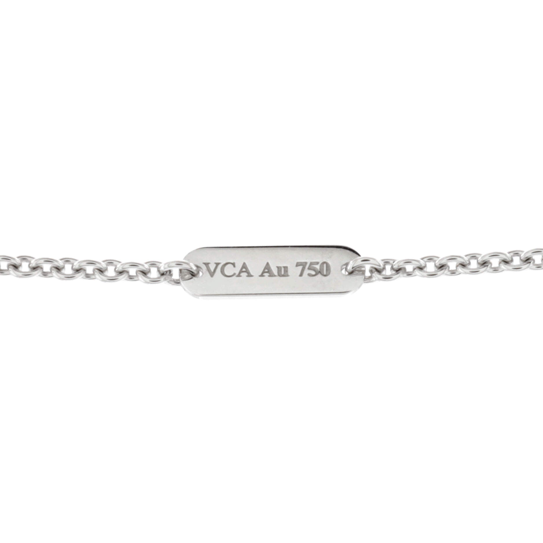 Pure Alhambra Pendant Necklace 18K White Gold with Diamonds