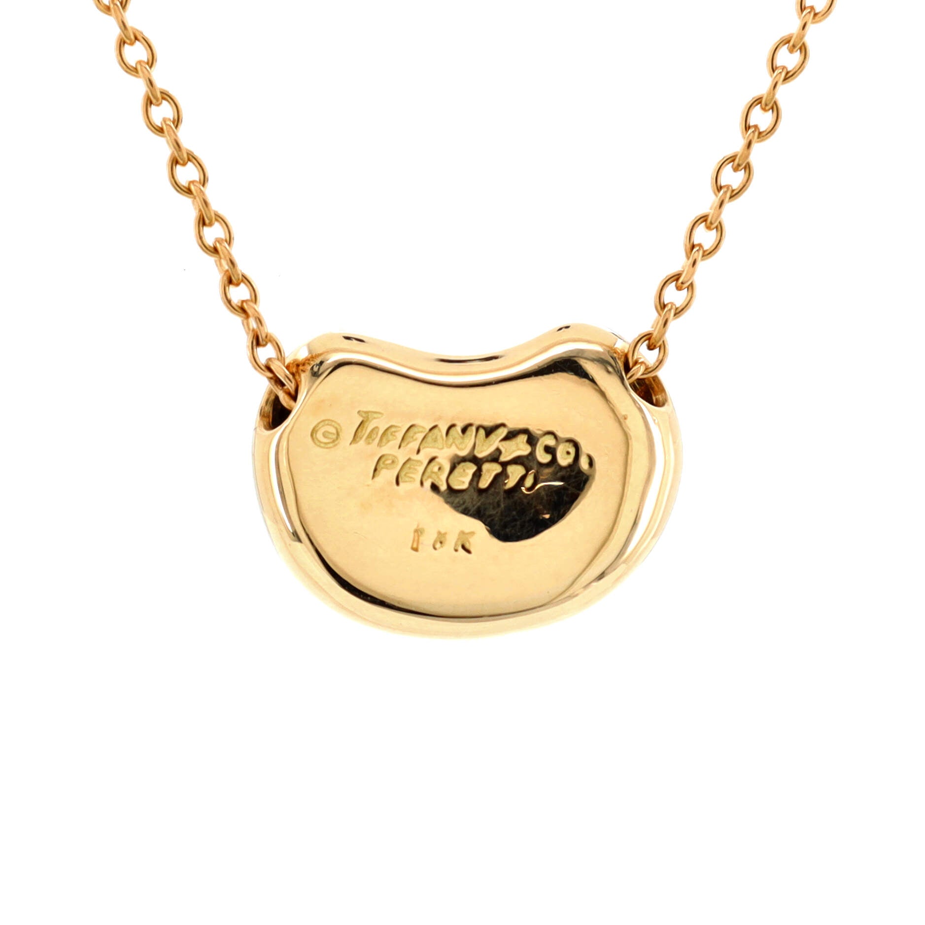 Elsa Peretti Bean Pendant Necklace 18K Yellow Gold 11mm