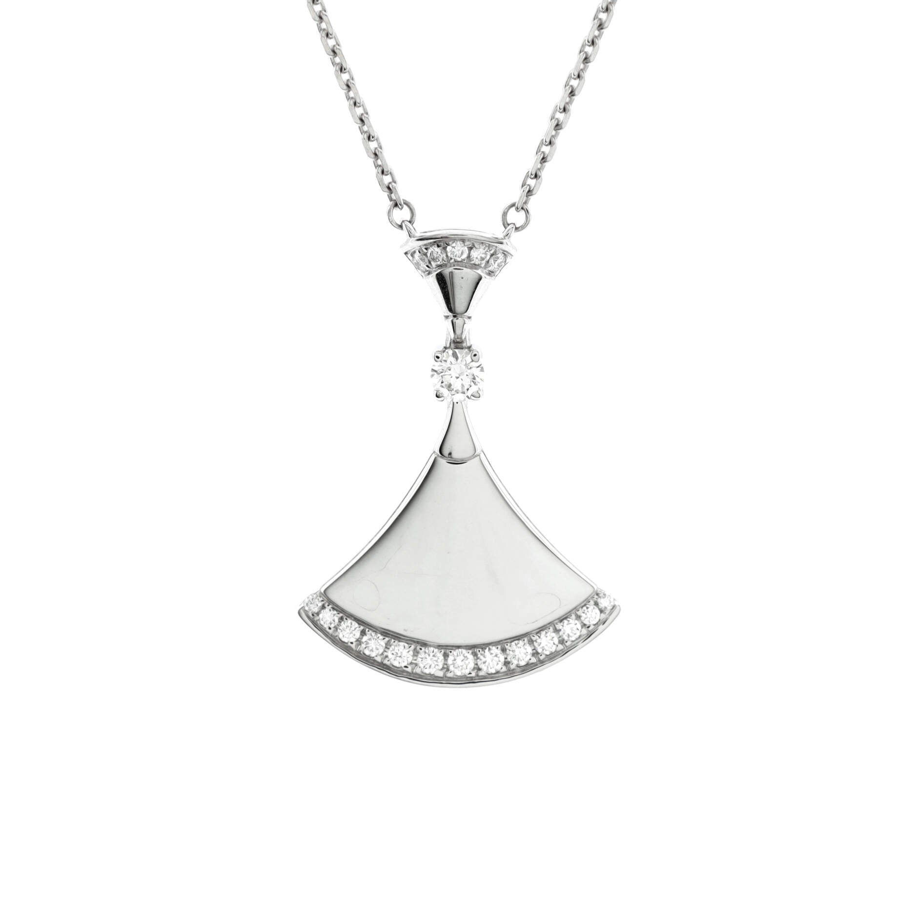 Divas' Dream Pendant Necklace 18K White Gold with Diamonds Large