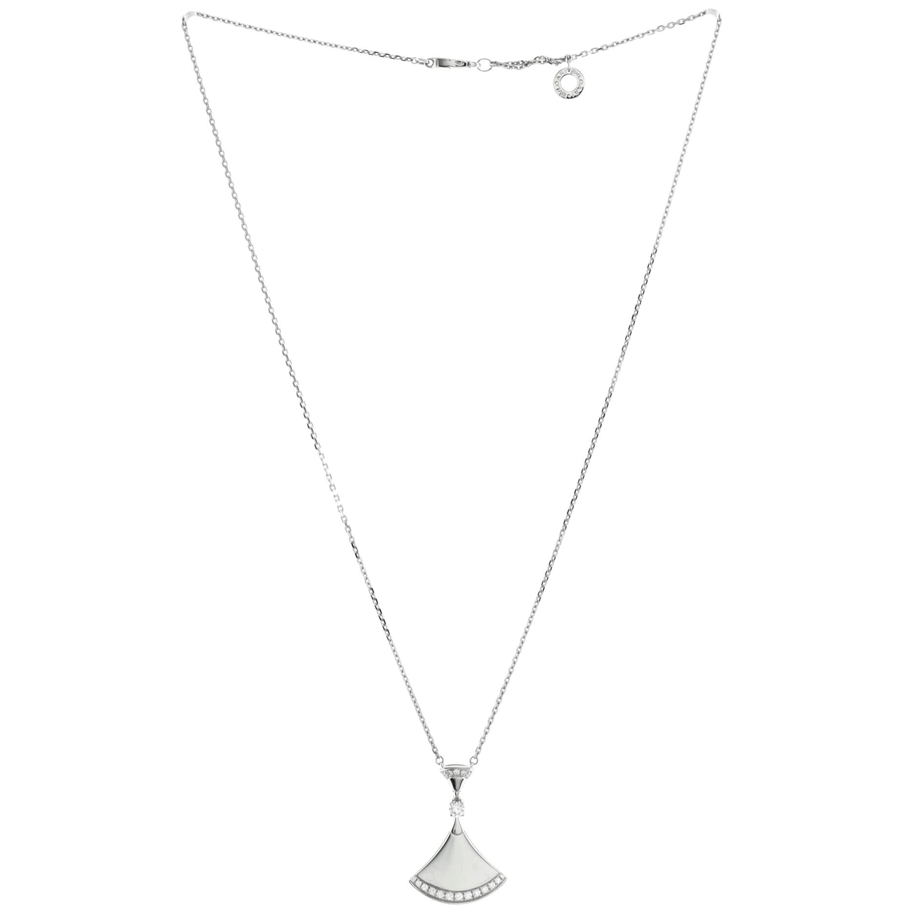Divas' Dream Pendant Necklace 18K White Gold with Diamonds Large