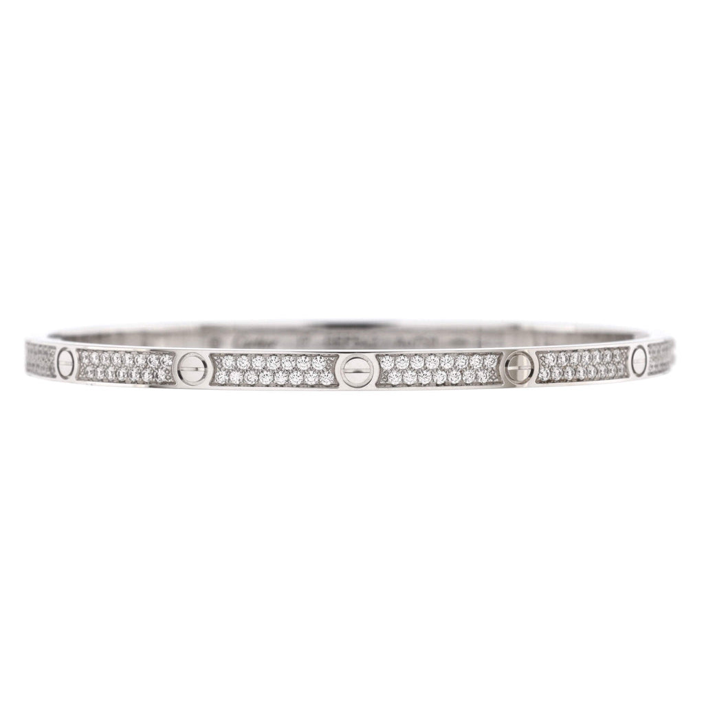 Love Bracelet 18K White Gold with Pave Diamonds Small
