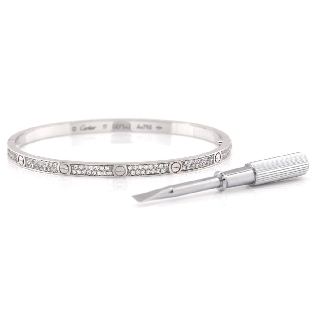 Love Bracelet 18K White Gold with Pave Diamonds Small