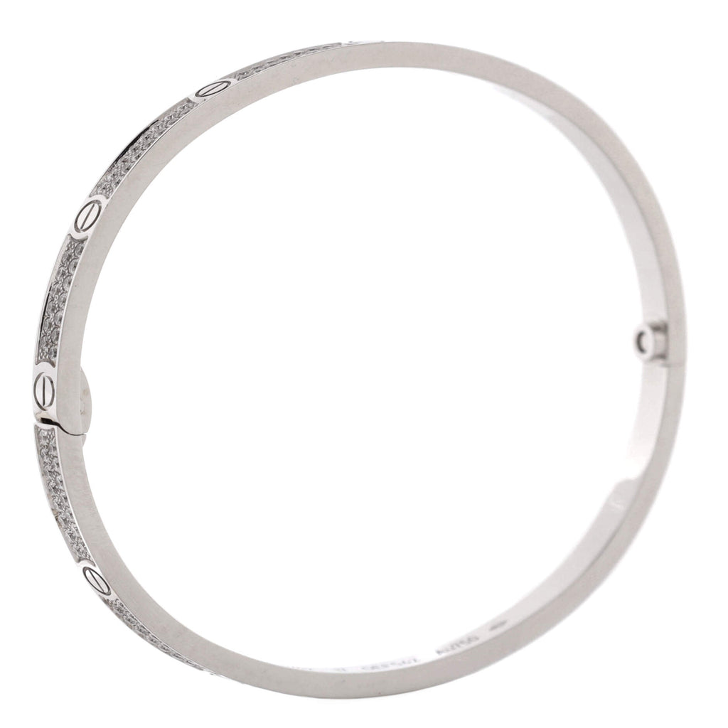 Love Bracelet 18K White Gold with Pave Diamonds Small