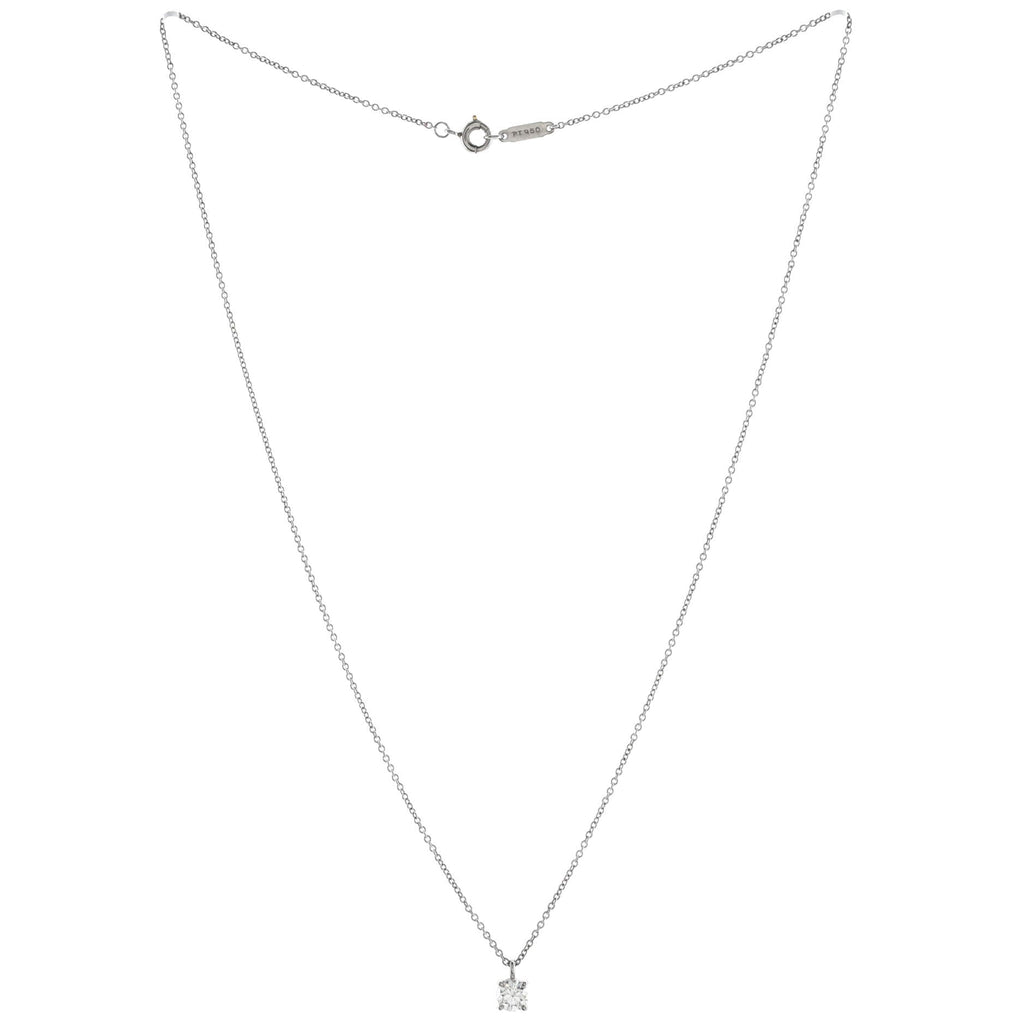 Solitaire Pendant Necklace Platinum with RBC Diamond 0.30-0.39CT