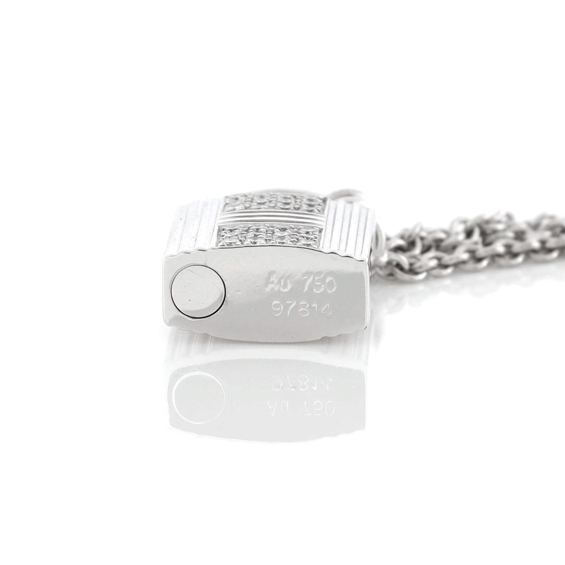 Cadenas Key Pendant Necklace 18K White Gold with Diamonds
