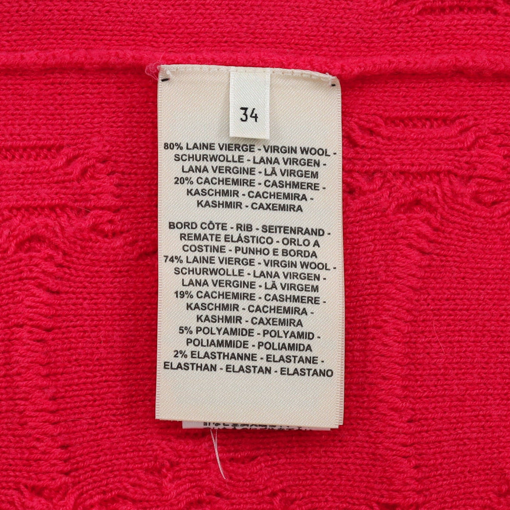 Women's Cable Knit Button Shoulder Sweater Wool and Cashmere