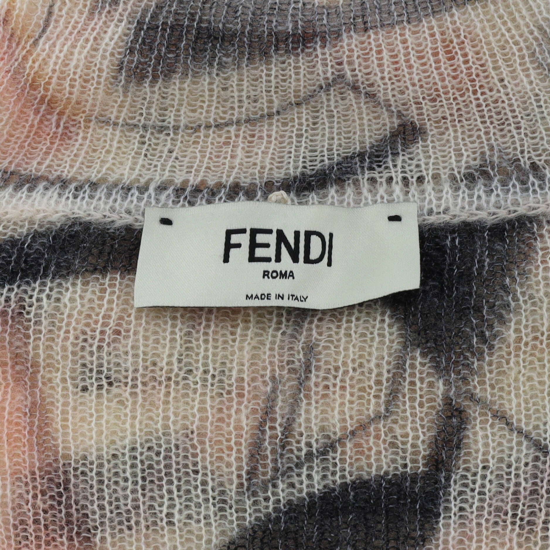 Women's High Neck Cropped Sweater Printed Mohair Blend
