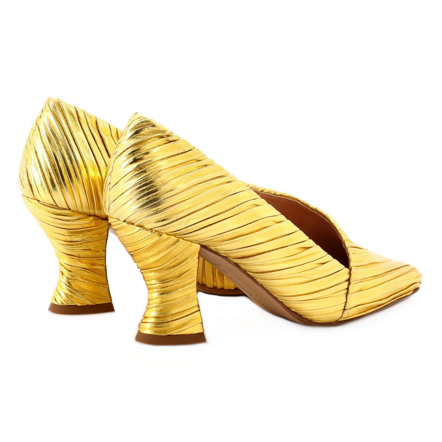 Women's Folded Almond Pumps Lame