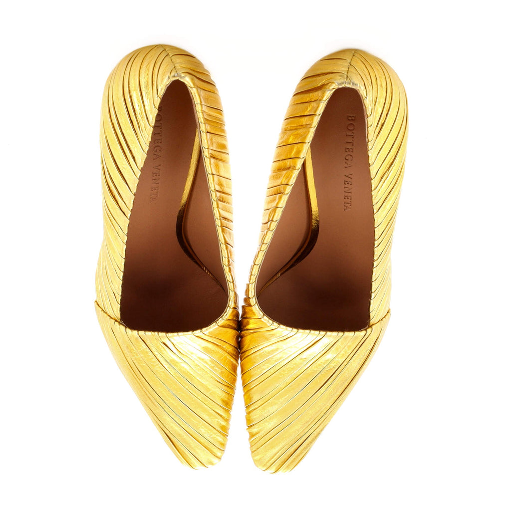 Women's Folded Almond Pumps Lame