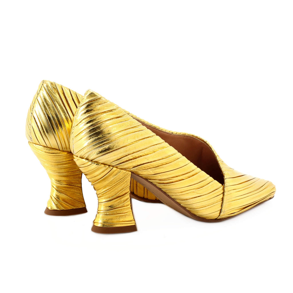 Women's Folded Almond Pumps Lame