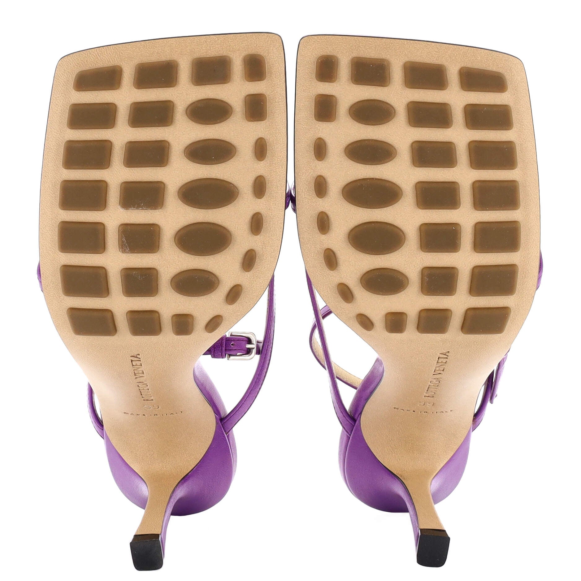 Women's Stretch Strap Heeled Sandals Leather