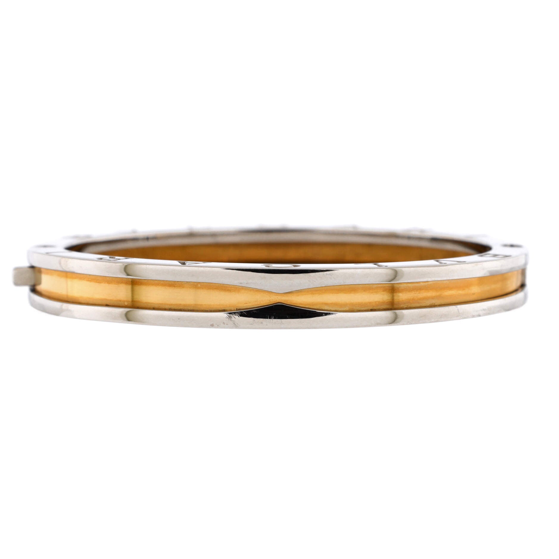 B.Zero1 Hinged Bangle Bracelet 18K Yellow Gold and Stainless Steel 7mm