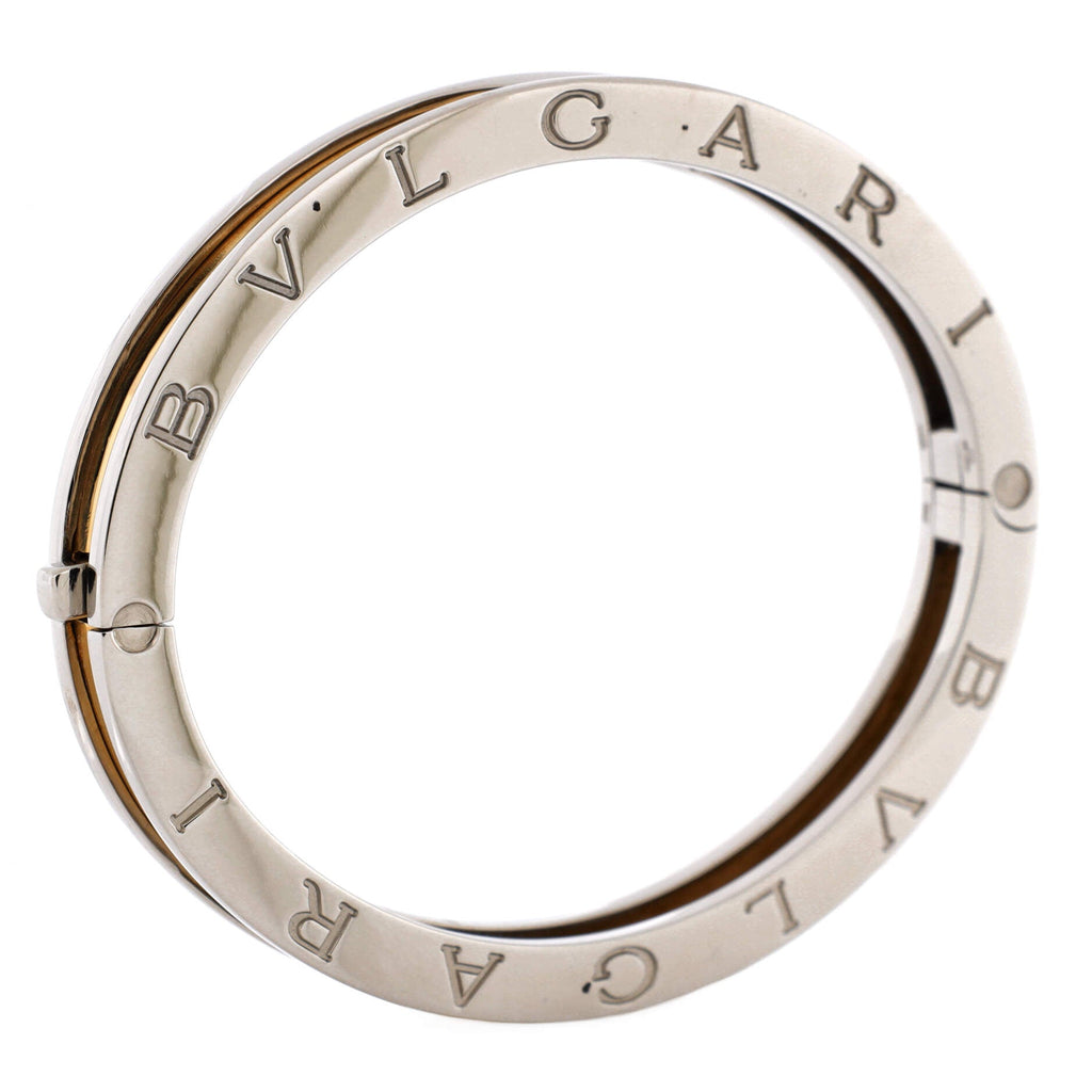 B.Zero1 Hinged Bangle Bracelet 18K Yellow Gold and Stainless Steel 7mm