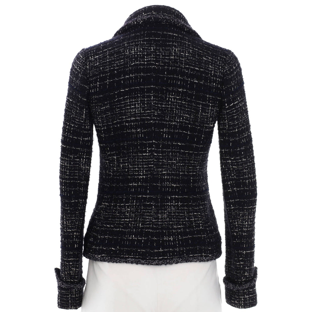 Women's Pointed Collar Button Up Jacket Tweed