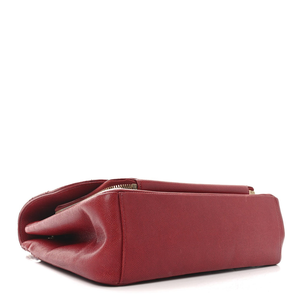 Caviar Quilted Large Business Affinity Flap Red