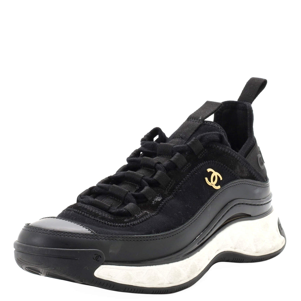 Women's CC Cap Toe Logo Sneakers Suede and Mixed Fibers