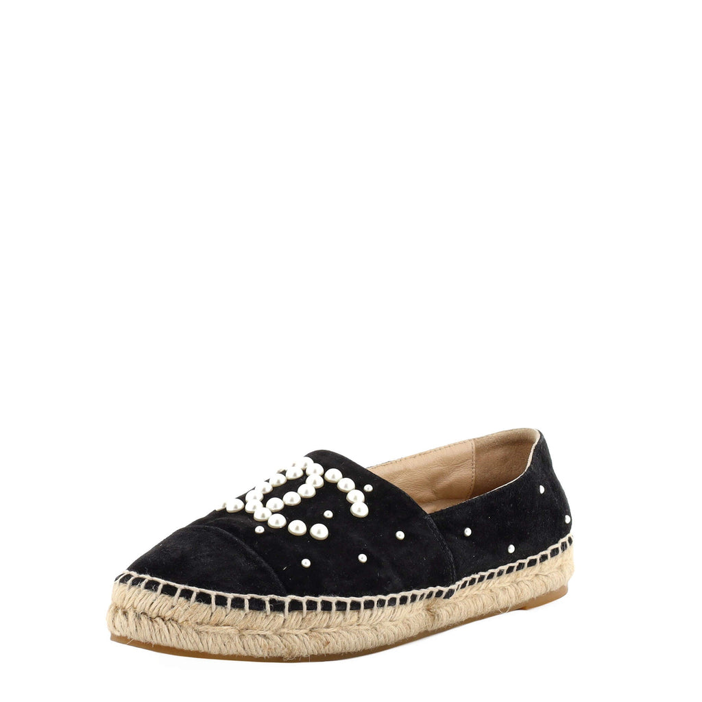 Women's CC Cap Toe Espadrilles Embellished Suede