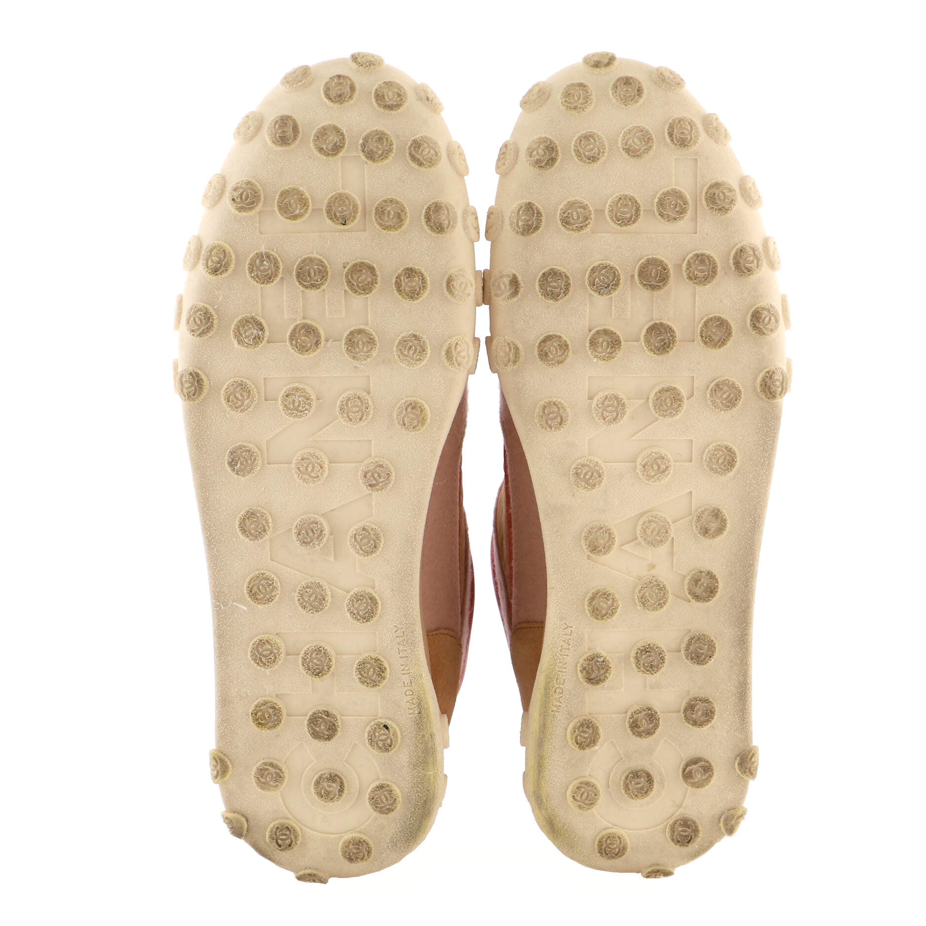 Women’s CC Logo Low-Top Sneakers Leather and Fabric with Suede