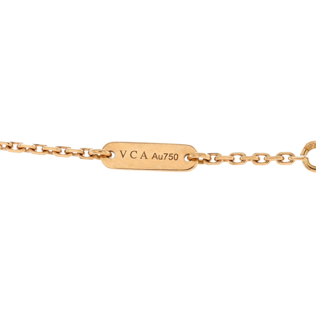 Vintage Alhambra Pendant Necklace 18K Rose Gold and Mother of Pearl with Diamond