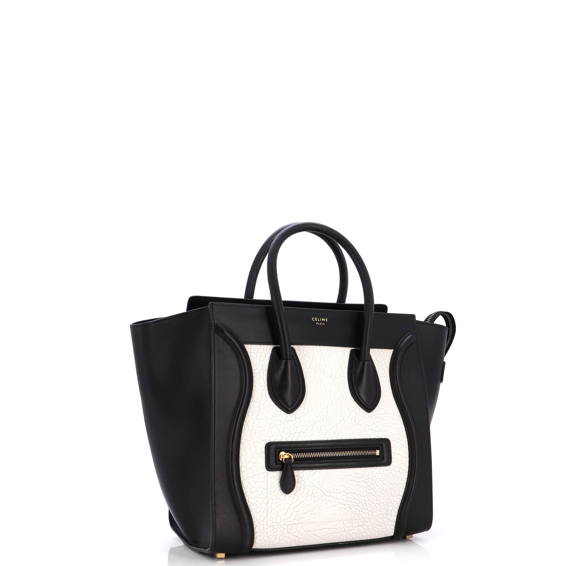 Bicolor Luggage Bag Leather Mini